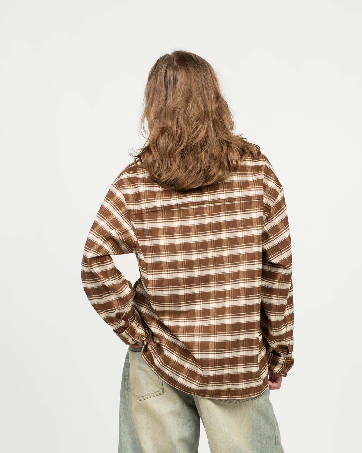 Checkered flannel shirt brown